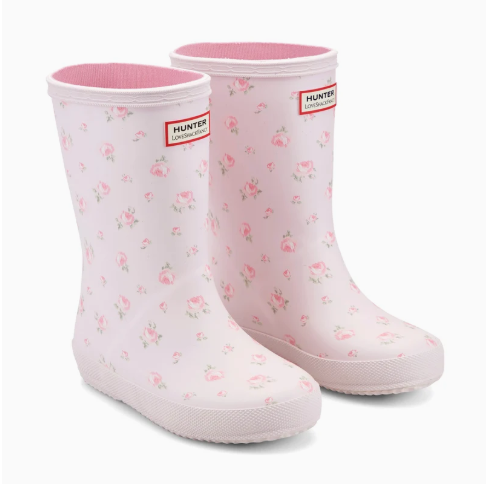HUNTER X LOVESHACKFANCY KIDS' FIRST CLASSIC RAIN BOOT-DITSY PINK FLORAL