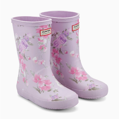HUNTER X LOVESHACKFANCY KIDS' FIRST CLASSIC RAIN BOOT-LAVENDER FLORAL
