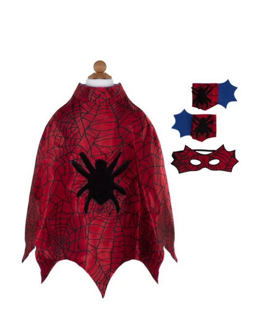 GREAT PRETENDERS SPIDER CAPE SET WITH MASK AND CUFFS