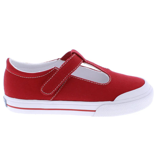 FOOTMATES KIDS CANVAS DREW-RED