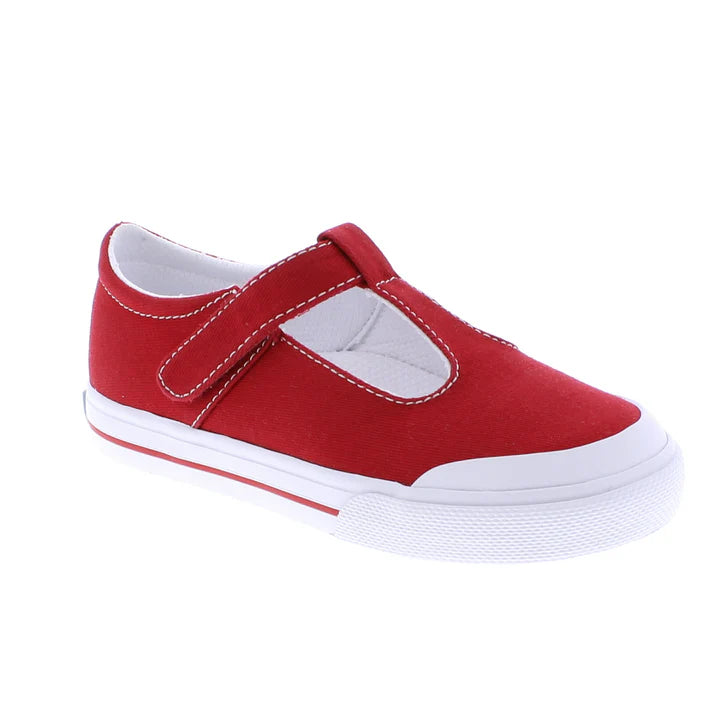 FOOTMATES KIDS CANVAS DREW-RED