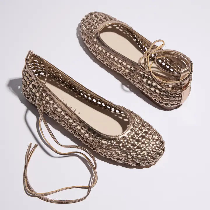 LADIES SADIE BALLET FLAT-GOLD