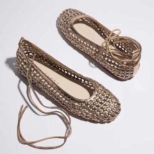 LADIES SADIE BALLET FLAT-GOLD