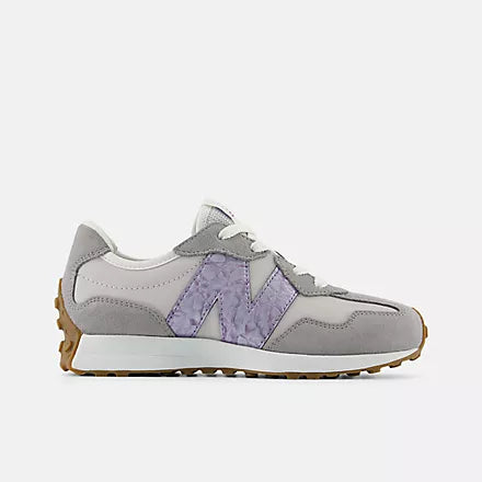 NEW BALANCE BIG GIRLS 327-GREY MATTER/CANDIED VIOLET