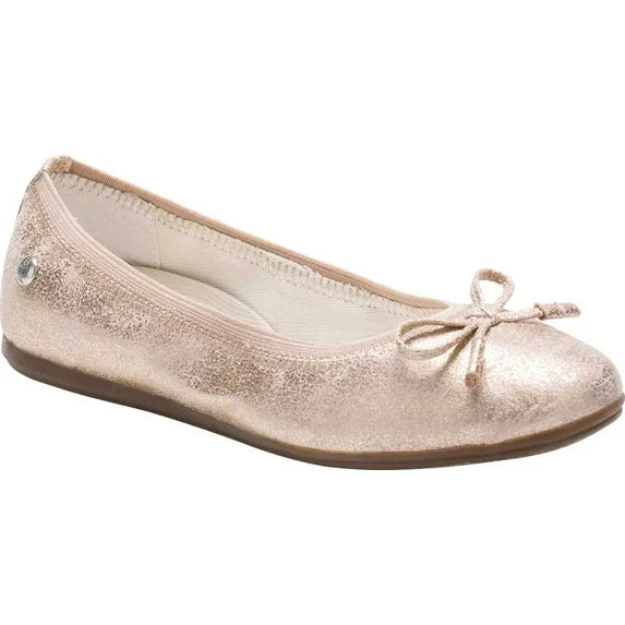 HUSH PUPPIES GIRLS JOSIE FLAT-ROSE GOLD
