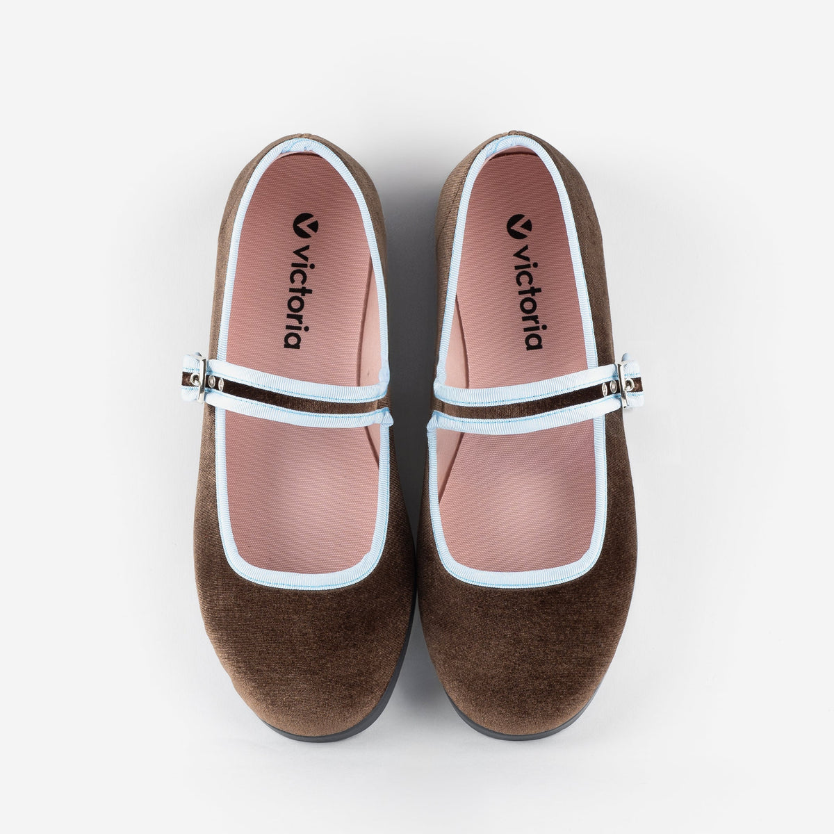 VICTORIA WOMENS VELVET BALLET FLAT-MARRON