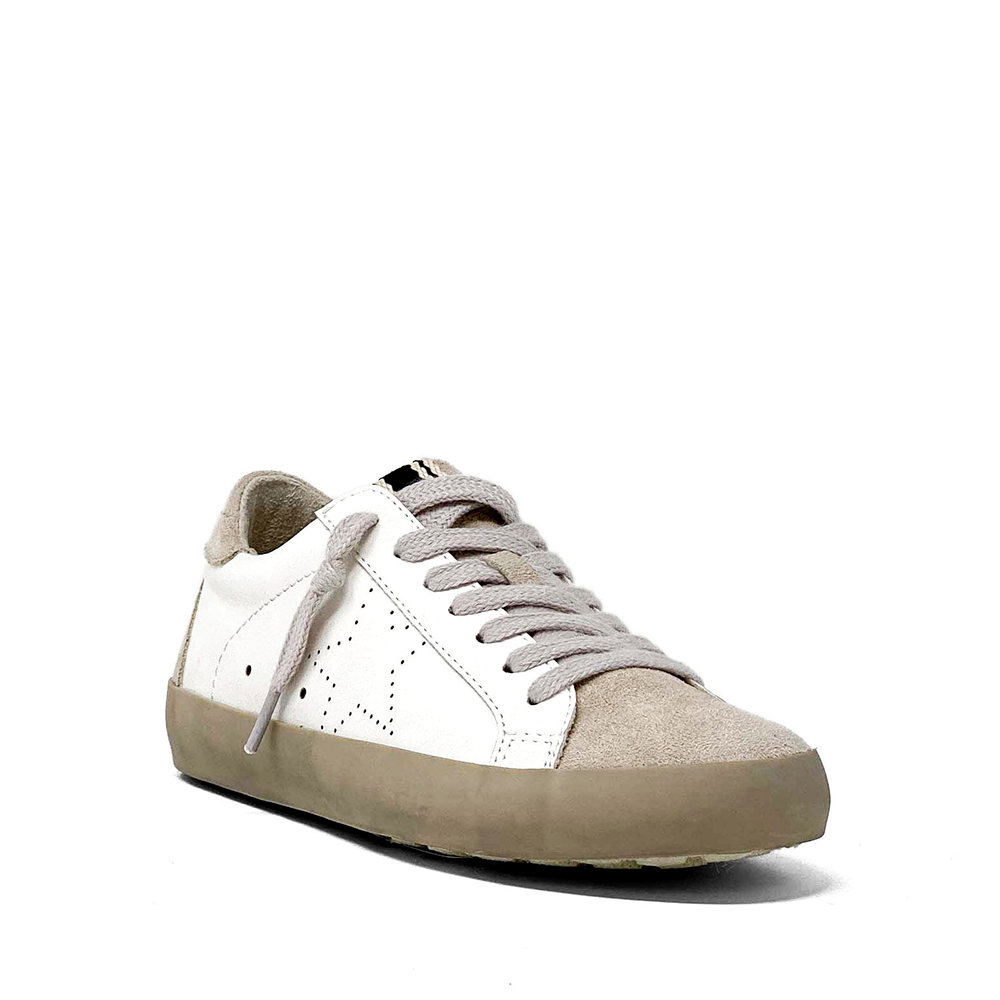 Add the perfect accessory to your childs outfit...Trendy & Comfy Sneakers! They are the perfect addition to any outfit. These sneakers are a great neutral in white and taupe.  These really do pair back with so much, the options are endless. You won't regret having these as her go-to's!  This Mia Sneaker is sure to go fast! Have your babe looking stylish as can be!  White / Taupe  Outline of star Low top style Neutral colors
