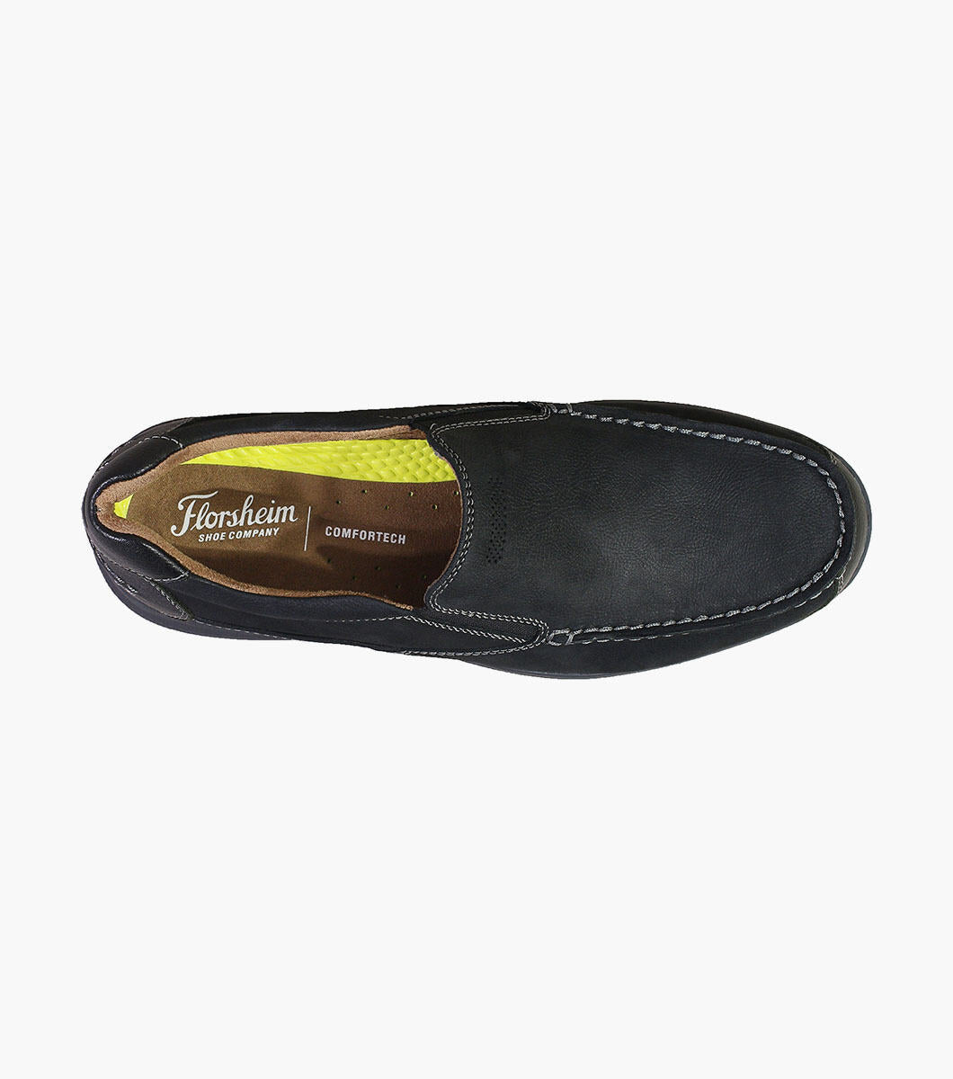 The Great Lakes region of the U.S. is known for its uncommon beauty. Our Great Lakes collection captures that spirit with stylish shoes that share a casual appeal, modern silhouette, on-trend soles, and the latest in barefoot comfort technology. The Florsheim Great Lakes Moc Toe Slip On features a venetian-style vamp and the added comfort of a dual gore enclosure.
