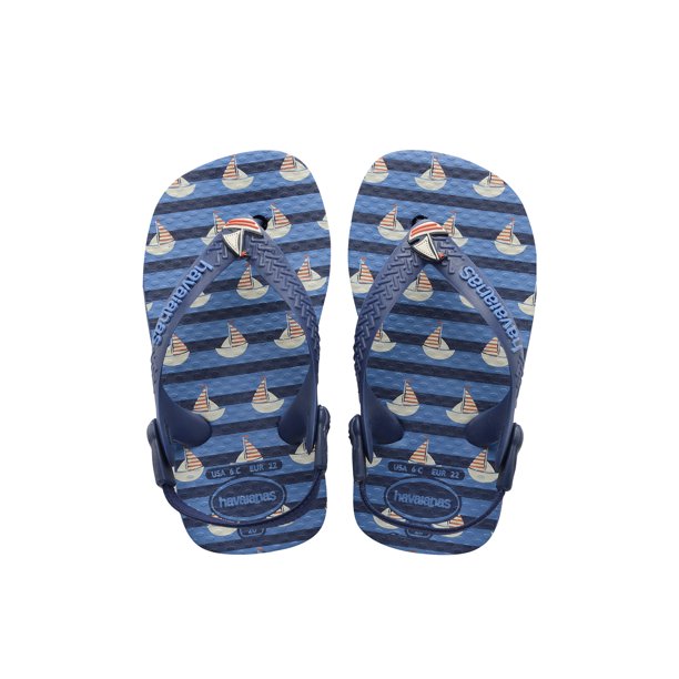 Even the littlest family members can get in on this iconic style! The baby boats sandal features our signature textured sole and is finished with a contrast Havaianas logo on the straps. A soft elastic backstrap keeps tiny feet comfy and secure.