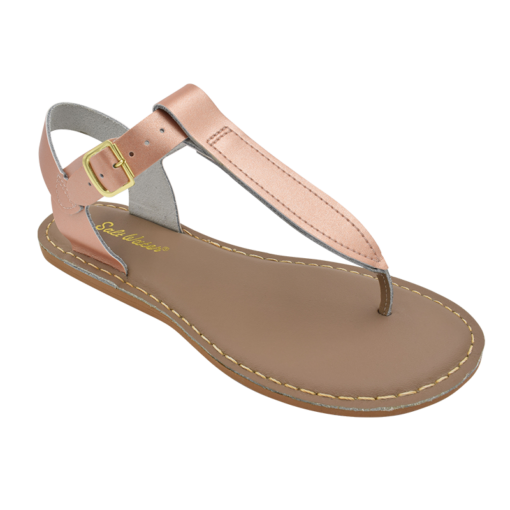 The Salt-Water® T-Thong is a retro-classic. The adjustable ankle strap make them a fit to any foot. Scuff-resistant water friendly genuine leather make them great for in-and-out of water wear and they clean up very easily. They complete any look and are great dressed up or dressed down