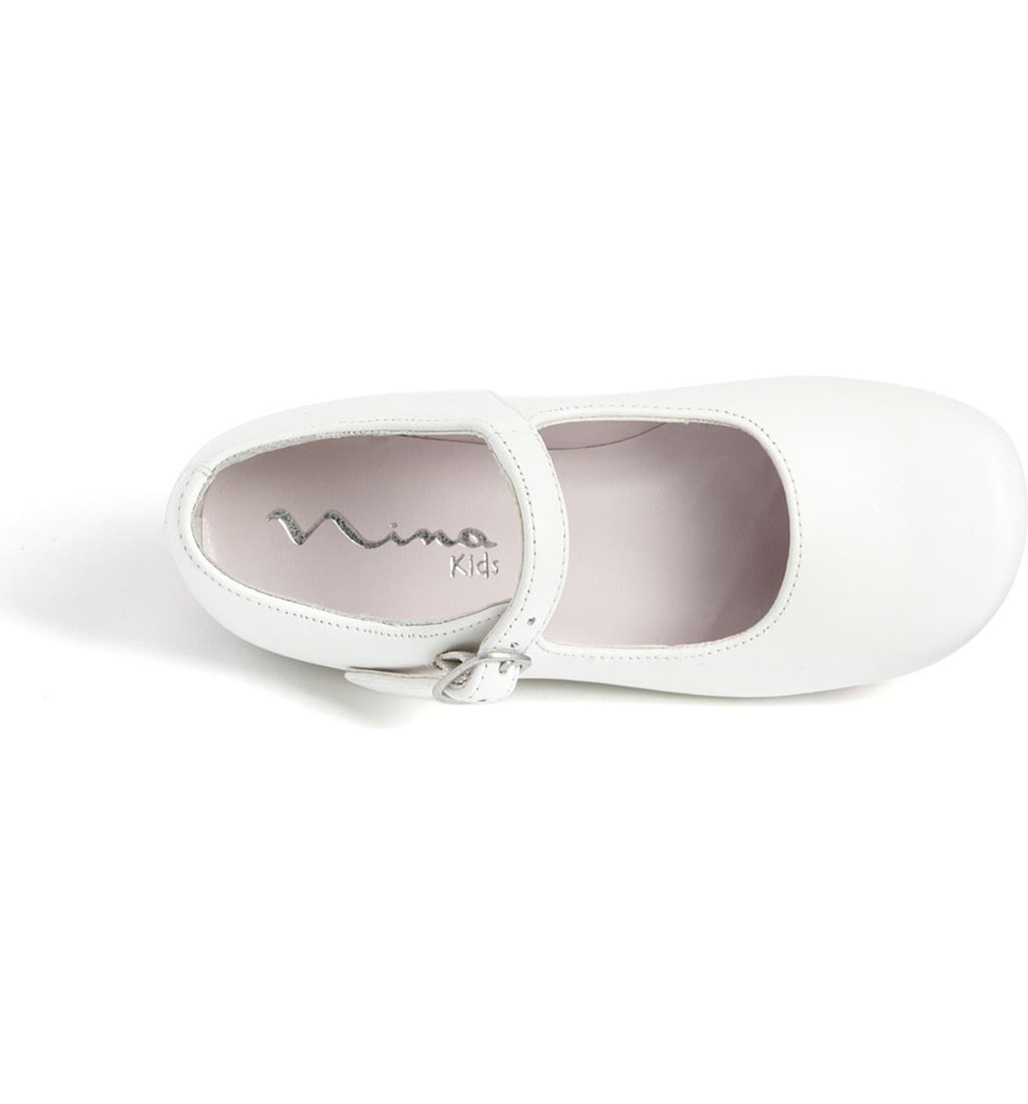 A classic mary jane is styled with a round toe and matte finish.  Adjustable strap with buckle closure. Synthetic or leather upper/synthetic lining and sole. By Nina; imported. Kids' Shoes.