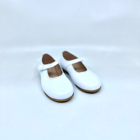 MARIA CATLAN SCALLOP VELCRO MARY JANE- WHITE OR RED