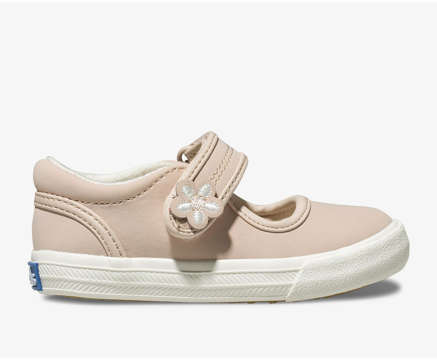 From playground to party time, Keds’ Ella is a not-so-plain Mary Jane. Featuring a sweet flower detail on the convenient hook & loop closure, plus a memory foam footbed and deep flex grooves making them as comfy as a sneaker, but perfect for parties!