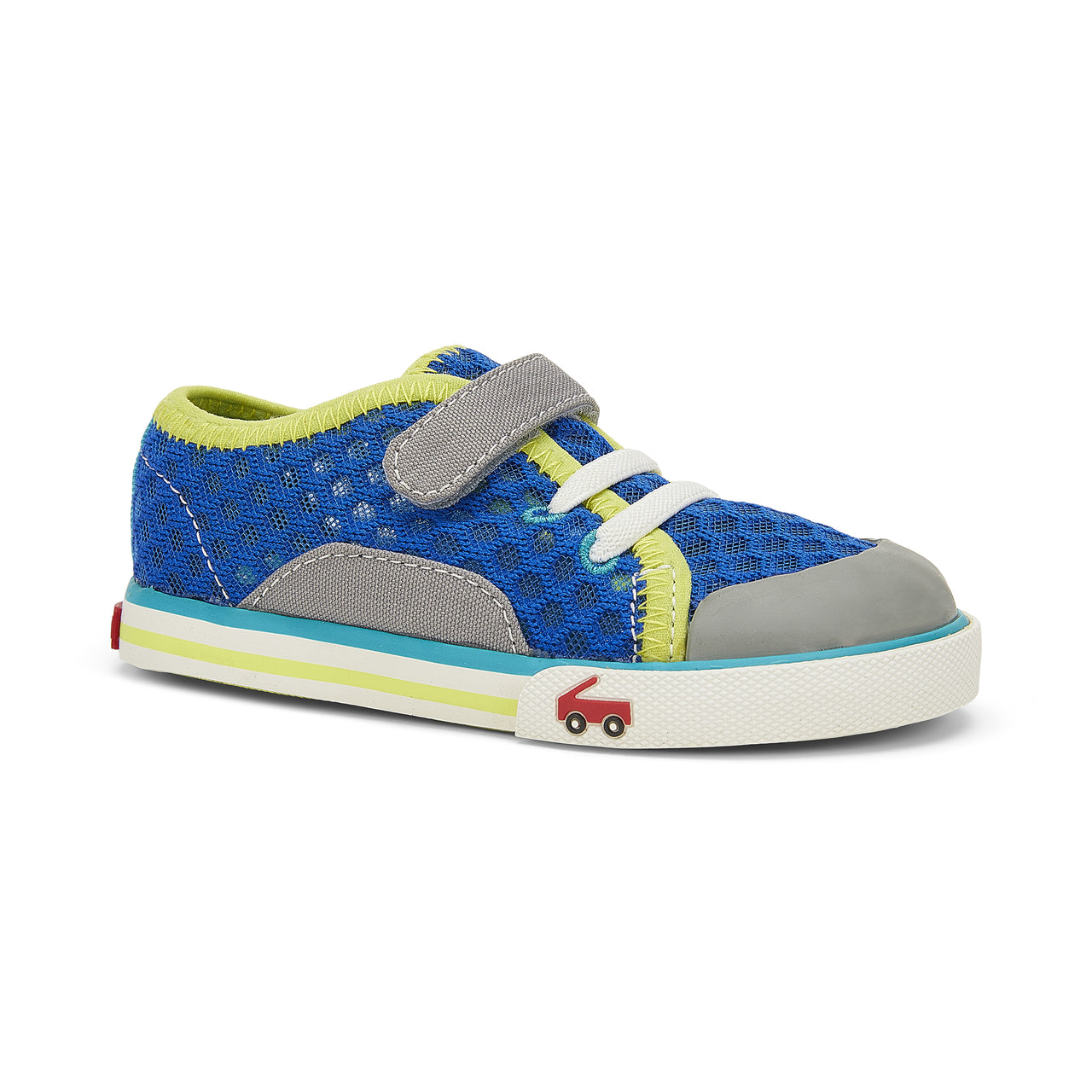 Classic sneaker styling meets water-friendly mesh in this lightweight shoe designed for summer fun. The hook-and-loop strap and elastic laces stay secure and full coverage ensures rocks and debris stay out.