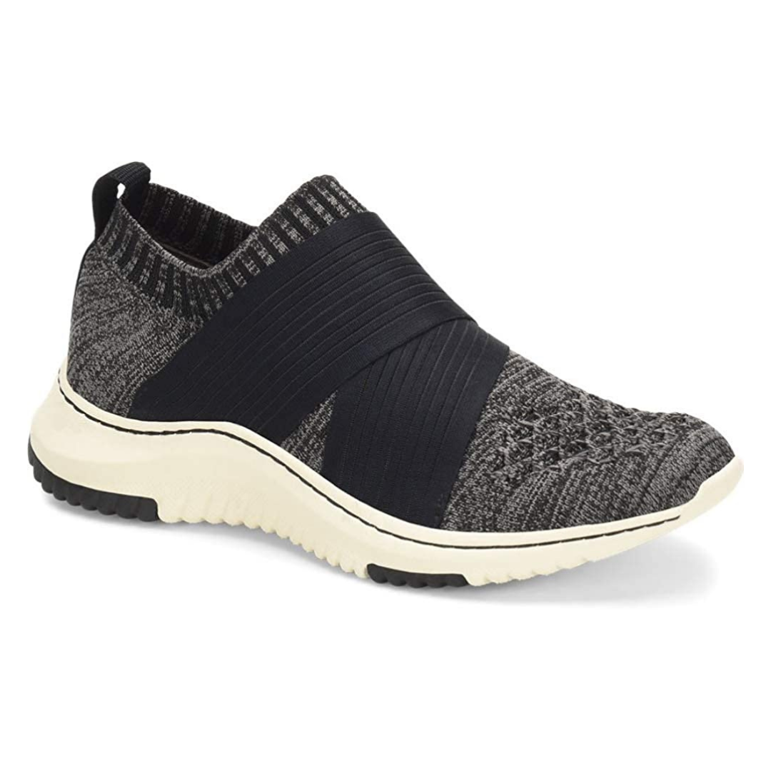 Recycled breathable knit mesh upper Elastic straps Lightweight, flexible design Bionica’s removable active footbed Ultralight midsole Slip-resistant, rubber-EVA blend outsole Fits true to size