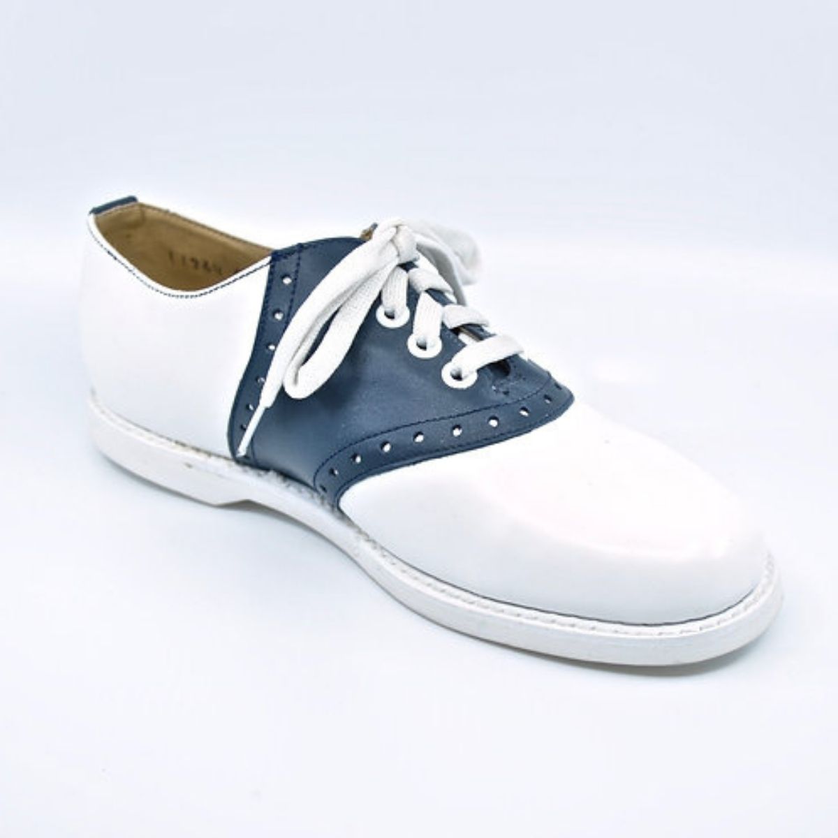 KESCO WHITE/NAVY SADDLE OXFORD- WOMENS