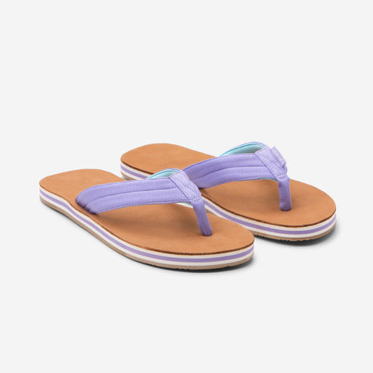A go-to for kids of all ages, the Scouts are built to last. These leather and nylon flip flops come in a variety of colors that match every personality and closet. Step out in style, without having to lace up!              Sizes up to 8/9 have heel strap 