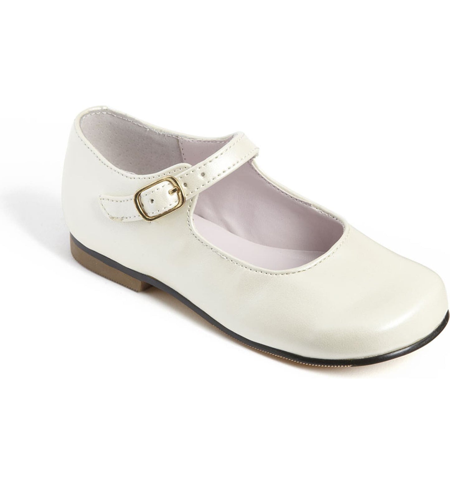 A classic mary jane is styled with a round toe and matte finish.  Adjustable strap with buckle closure. Synthetic or leather upper/synthetic lining and sole. By Nina; imported. Kids' Shoes.