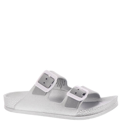 Synthetic upper Slip-on style with adjustable buckled straps Cushioned footbed Available in whole sizes only, half sizes please order the next size up