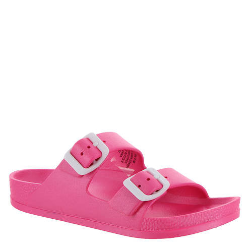 Synthetic upper Slip-on style with adjustable buckled straps Cushioned footbed Available in whole sizes only, half sizes please order the next size up