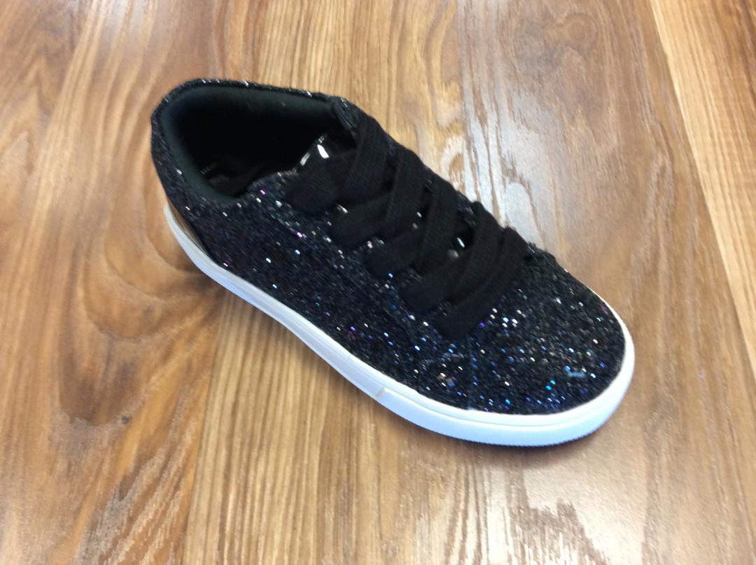 Volatile Kid’s Ruler sneakers are saturated in sparkly number fun with a glitter fabric upper featuring shimmering number glitter pieces. They lace up for a secure fit and have padded insoles and traction rubber outsoles for all day fun, whether at a party or on the playground.