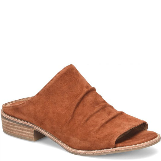 Our Netta is the ideal transitional look, with just the right coverage.  Supple leather and a transitional profile give our Netta ruched slide effortless season-to-season versatility.  Details  Offered in Italian leather  Leather lining Leather-lined footbed, cushioned for extra comfort Lightweight, flexible TPR outsole Leather stacked heel Heel height: 1 ¼ inches